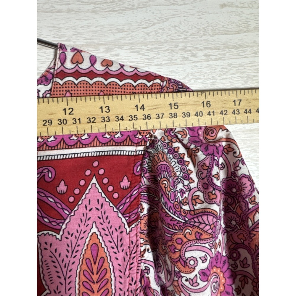 Loungees branded paisley dress is a vibrant pink and purple Moomoo/ Maxi Dress1x - Picture 8 of 13